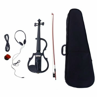 Color : Blue Solid Wood Silent Electric Violin Maple Body Ebony Fingerboard Pegs with Violin Accessories Full Size 4/4 Violin Color : Blue Solid Wood Silent Electric Violin Maple Body Ebony Fingerboard Pegs with Violin Accessories Full Size 4/4 Violin